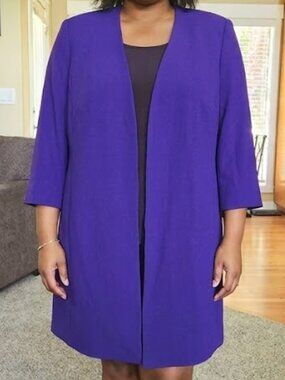 NWT Coldwater Creek sz 20W purple crepe open front jacket / cardigan / blazer